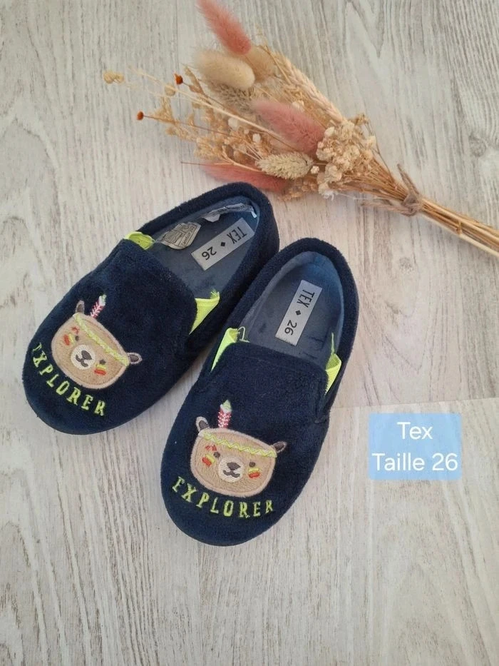 Chaussons/pantoufles garçon Explorer bleu marine Tex - T26
